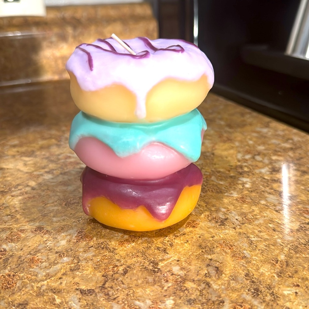 Colorful Donut Stack Candle - Picture 2 of 5